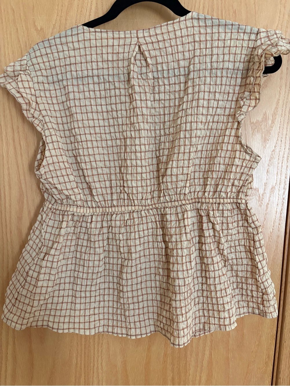 Pilcro Beige Dress with Brown Windowpane Check - Picture 4 of 6